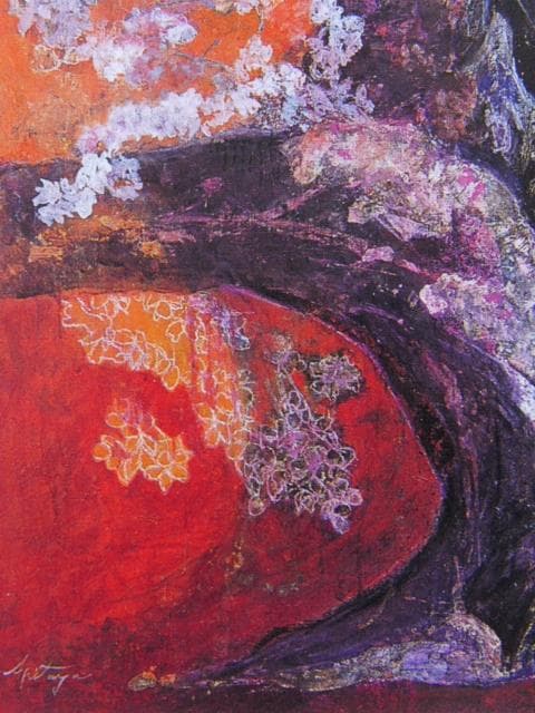 秋田谷愛子、【響き】、希少な額装用画集より、美品、新品額装付、インテリア