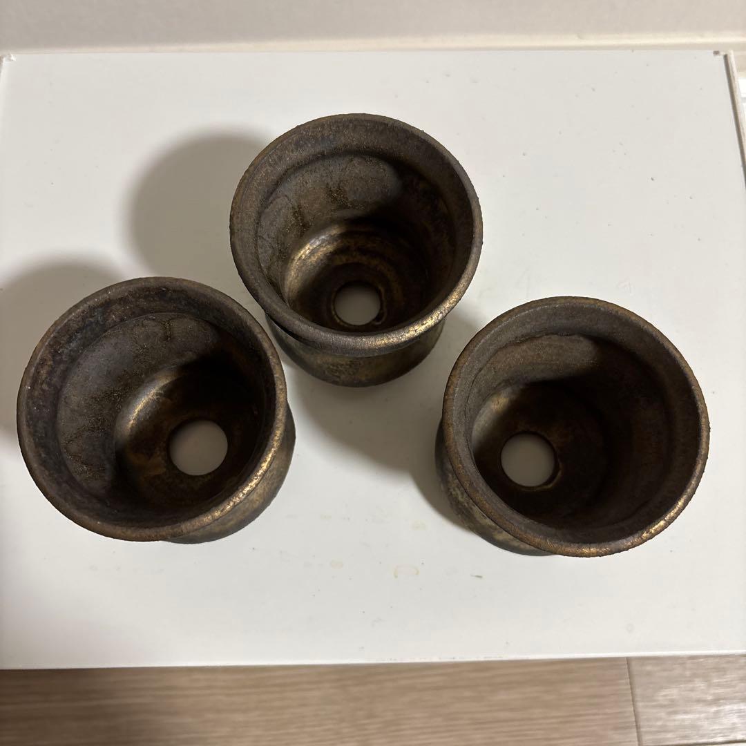 【4個セット】カタチ製作所Mederu pot ビーンズ アンティークゴールド等