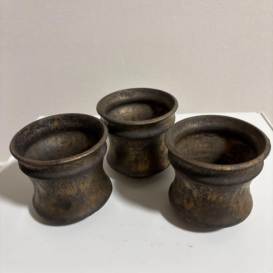 【4個セット】カタチ製作所Mederu pot ビーンズ アンティークゴールド等