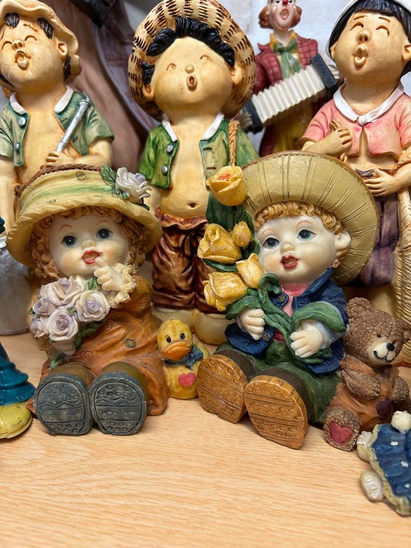 【癒し系】 ピエロ ベビードール ファーマーズ ファミリー 置物 16点