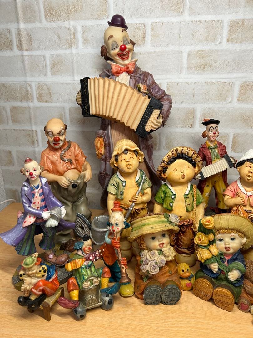 【癒し系】 ピエロ ベビードール ファーマーズ ファミリー 置物 16点