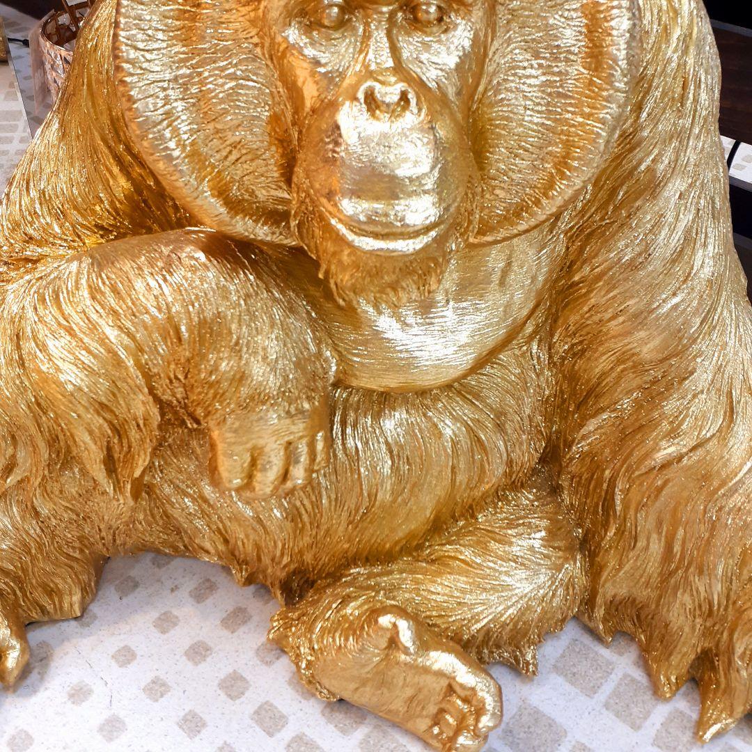 輸入雑貨 北欧 ゴールド 『オラウータンのオブジェ』 開運 縁起物
