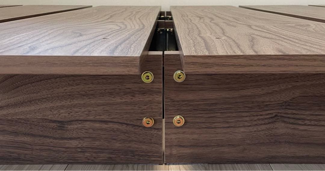 LOWYA 木目調ローベッド フレーム セミダブル ウォルナット