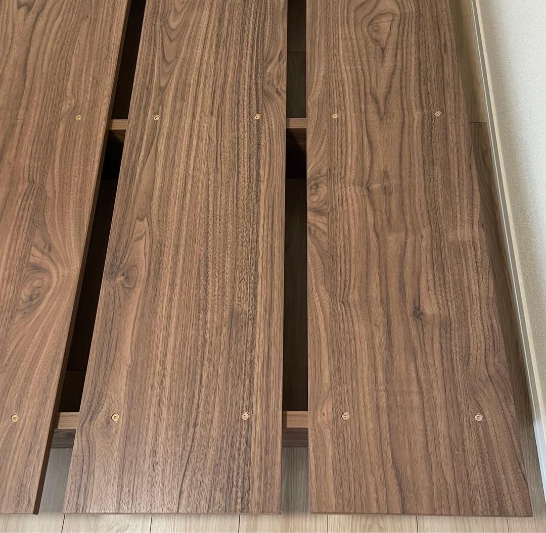 LOWYA 木目調ローベッド フレーム セミダブル ウォルナット