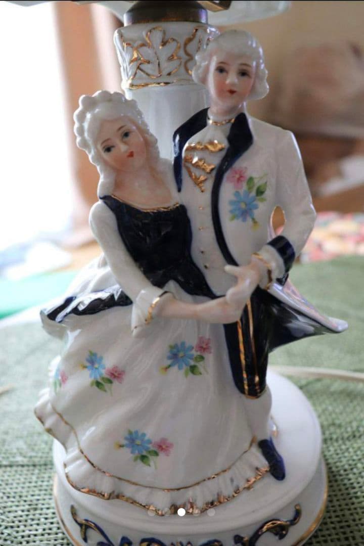 ランプ アンティーク レトロ KATO KOGEI 加藤工芸 西洋 レース人形