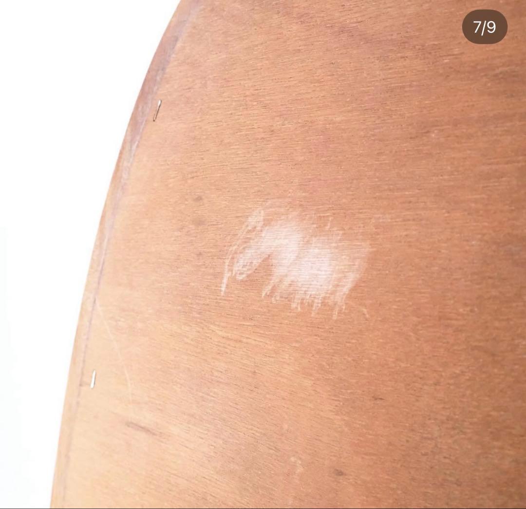 ろくろ脚のオーバルスタンドミラー　鏡