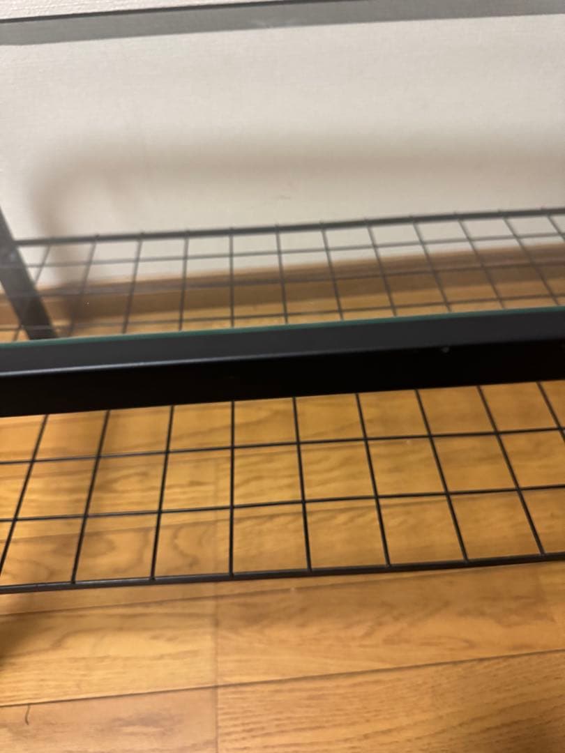 昭和レトロ ミッドセンチュリー アイアンフレーム センターテーブル ガラス天板