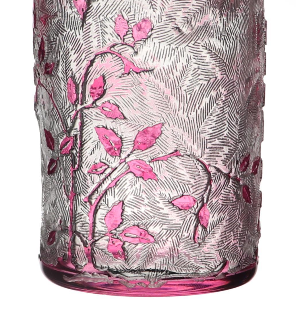 オールド・バカラ レアサイズ 桃色被せガラス 犬薔薇 金彩 香水瓶 エグランチエ