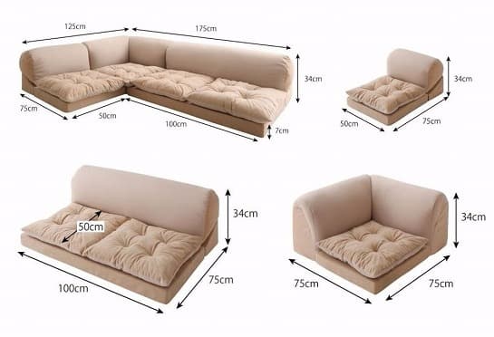 メルカリ最安値 体 に フィット ビーズ フロア コーナー ソファ