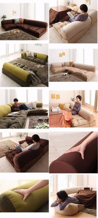 メルカリ最安値 体 に フィット ビーズ フロア コーナー ソファ