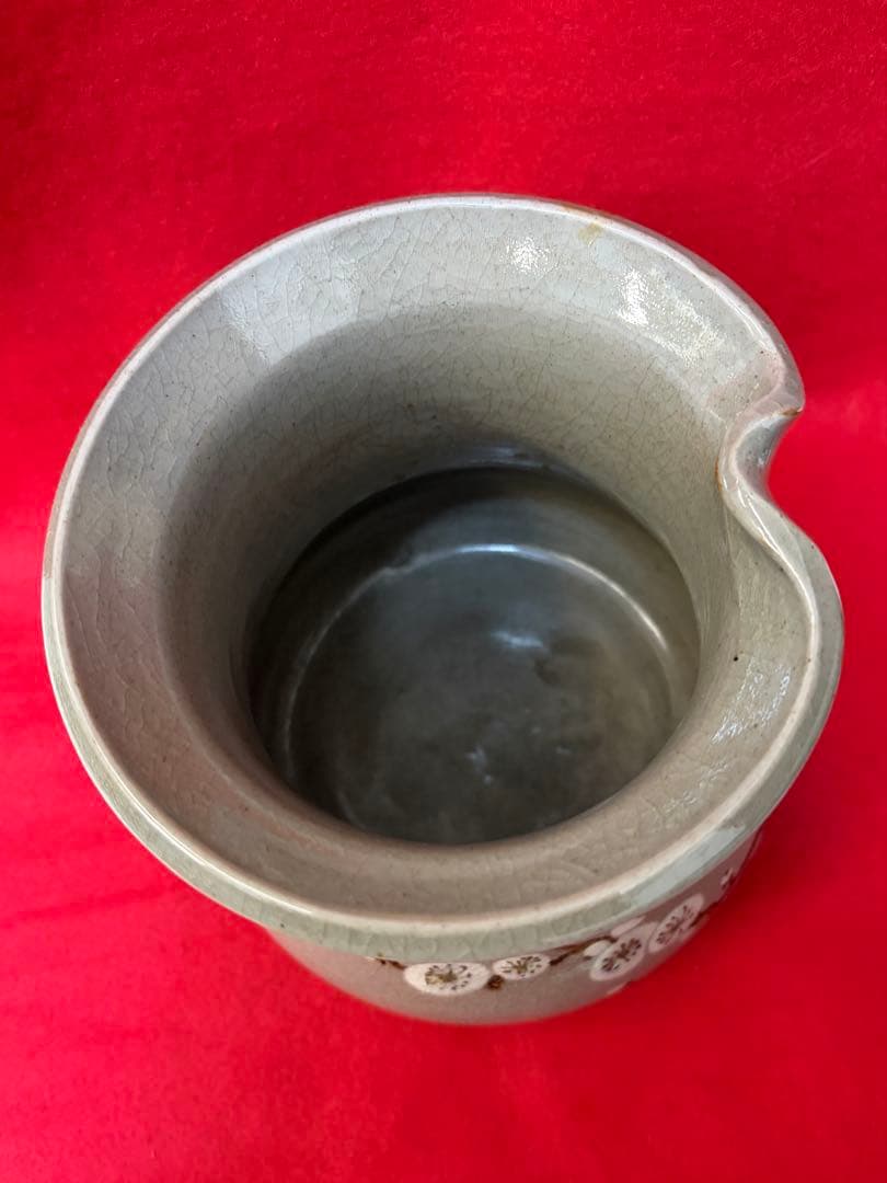 腰黒梅絵花瓶 金粉装飾 共箱付 初代眞葛香山作（江戸期天保13年生まれ