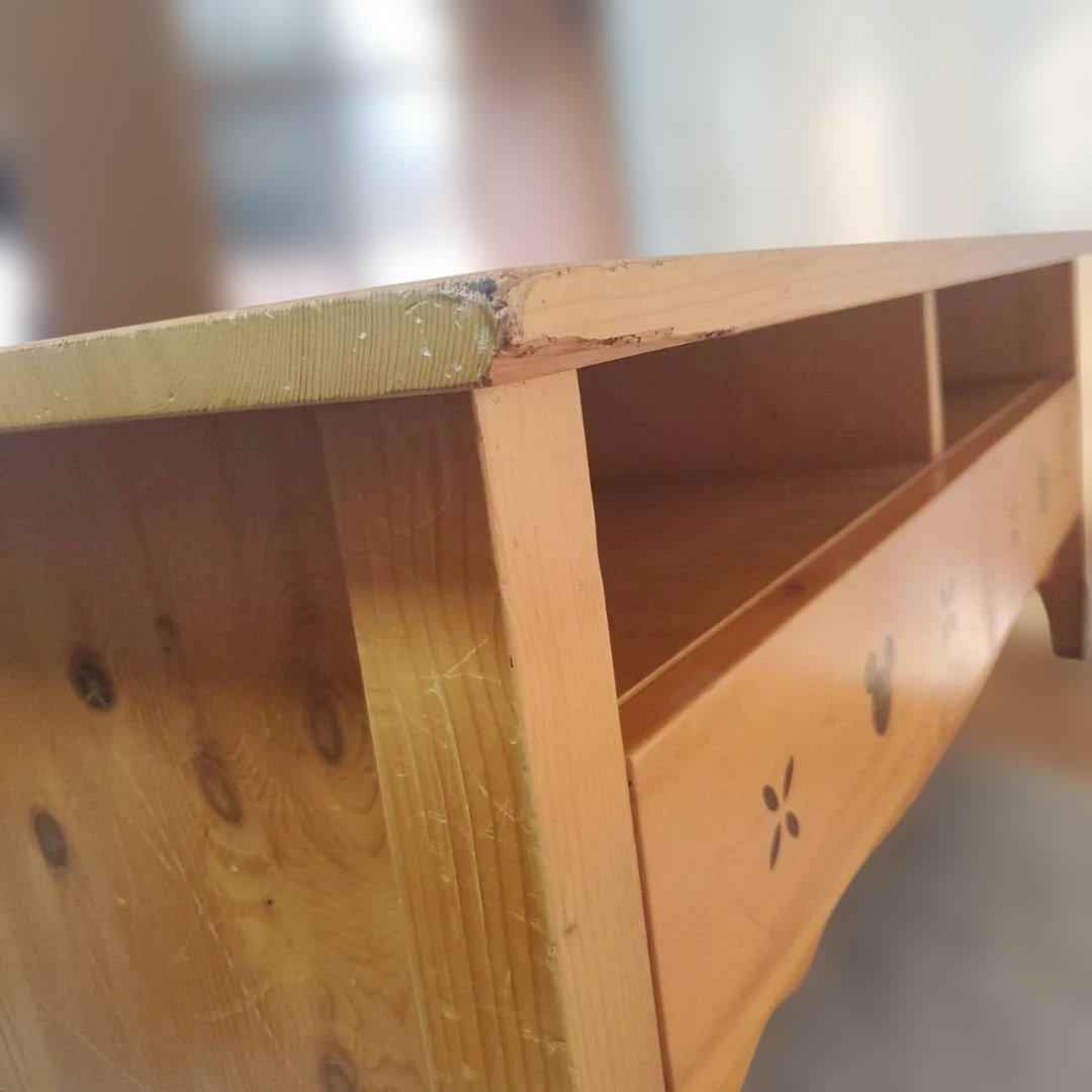 ベルメゾン ディズニー リビングテーブル ミッキーモチーフ 引き出し付き 机