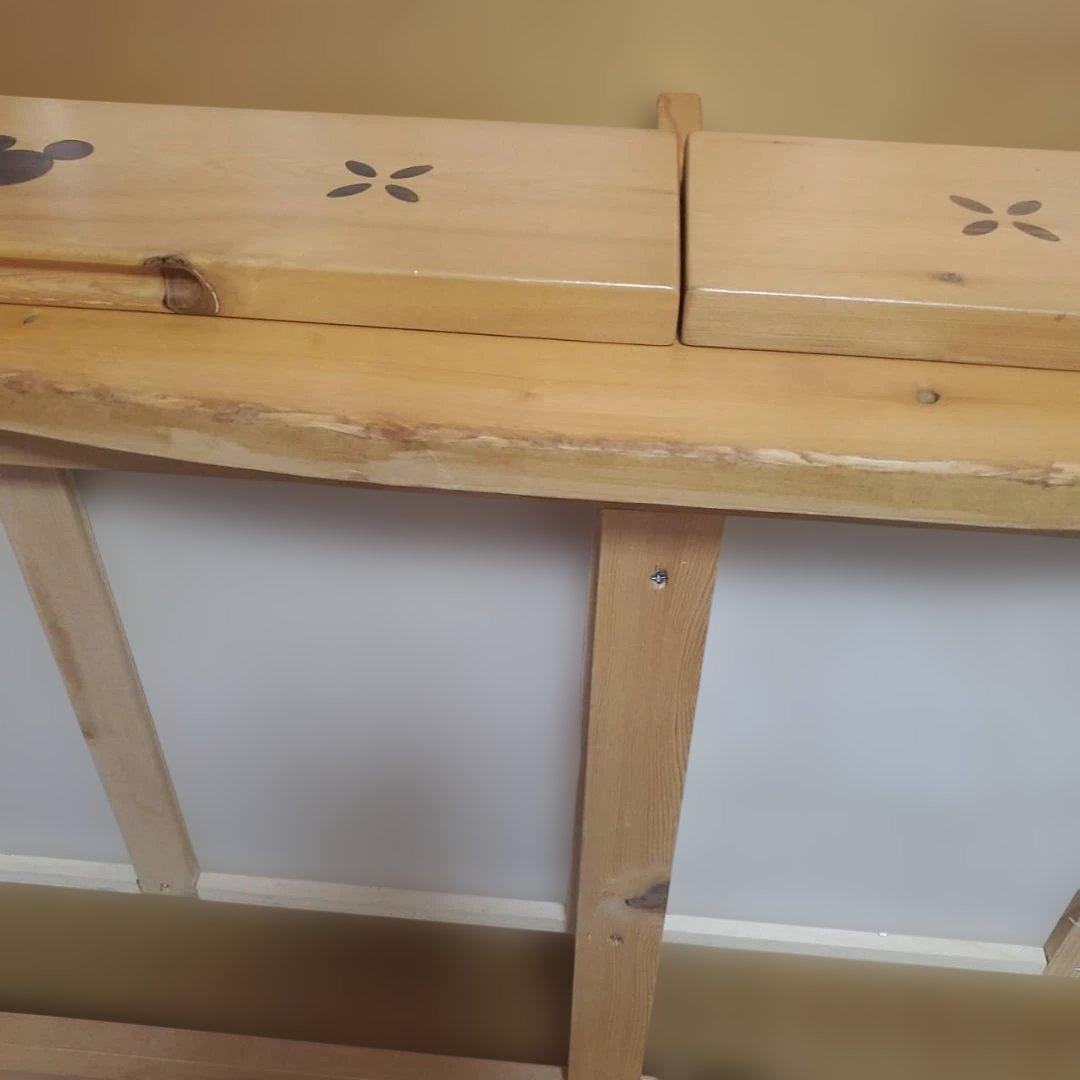 ベルメゾン ディズニー リビングテーブル ミッキーモチーフ 引き出し付き 机