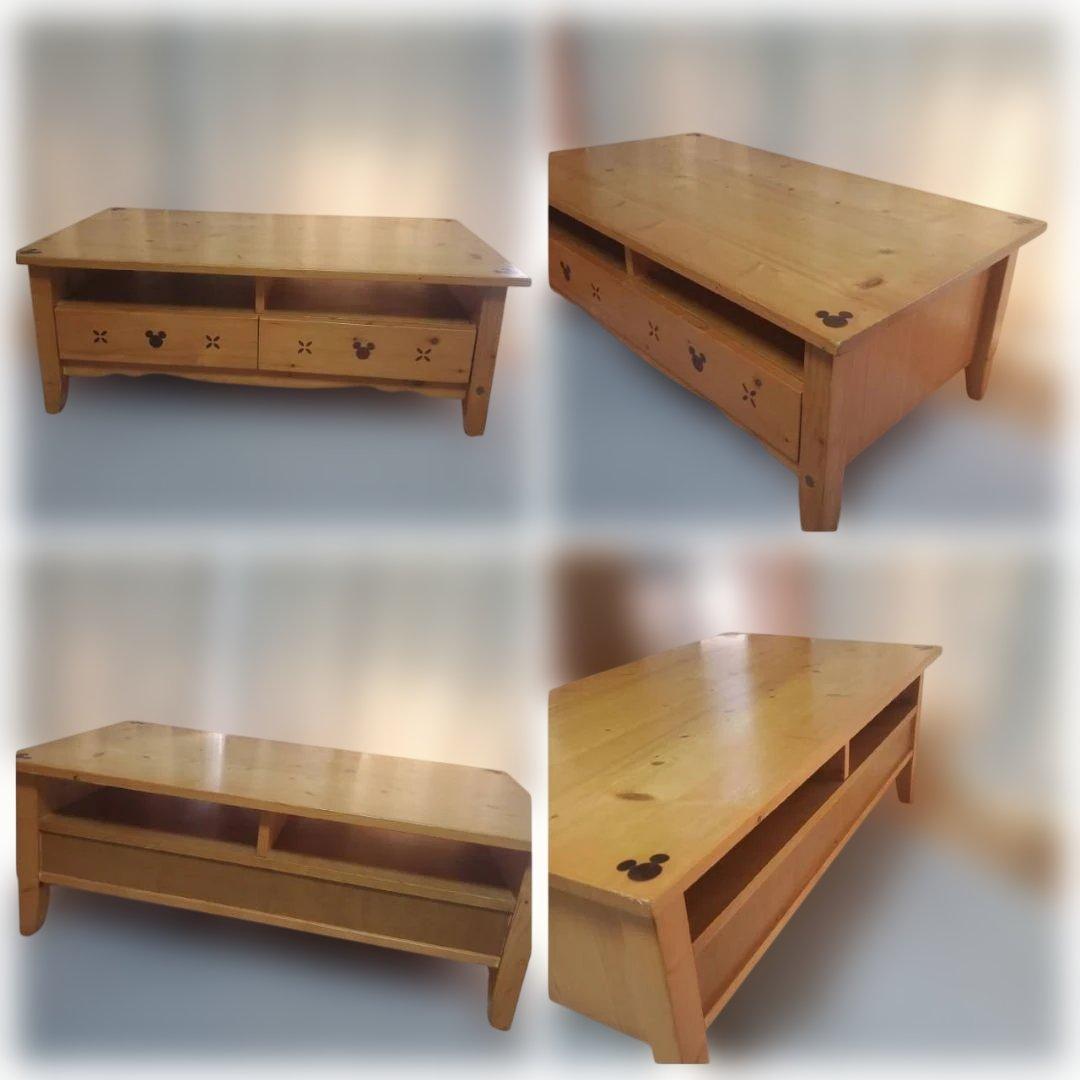 ベルメゾン ディズニー リビングテーブル ミッキーモチーフ 引き出し付き 机