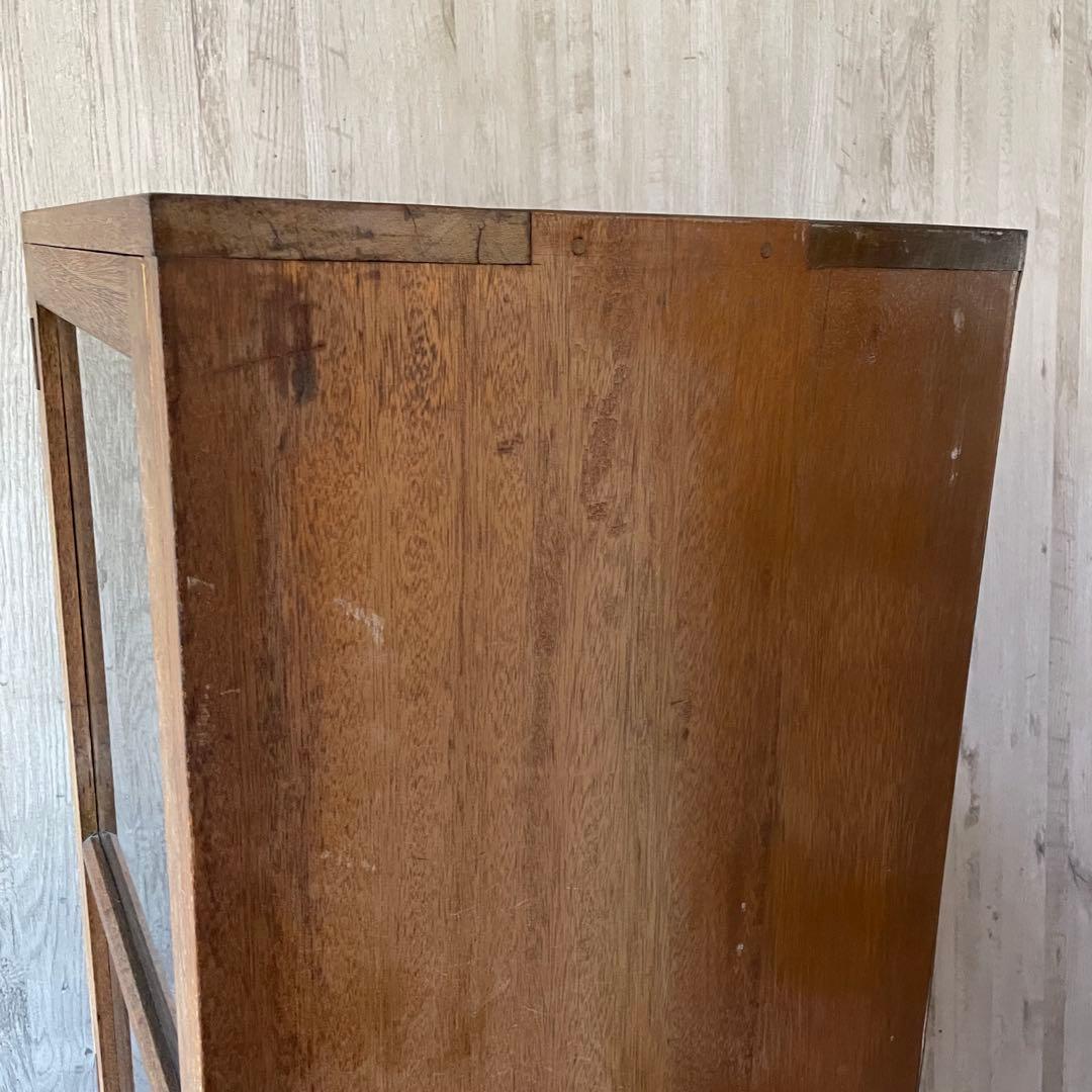 3段ガラス棚 ヴィンテージ家具 古家具 アンティーク キャビネット ガラスケース