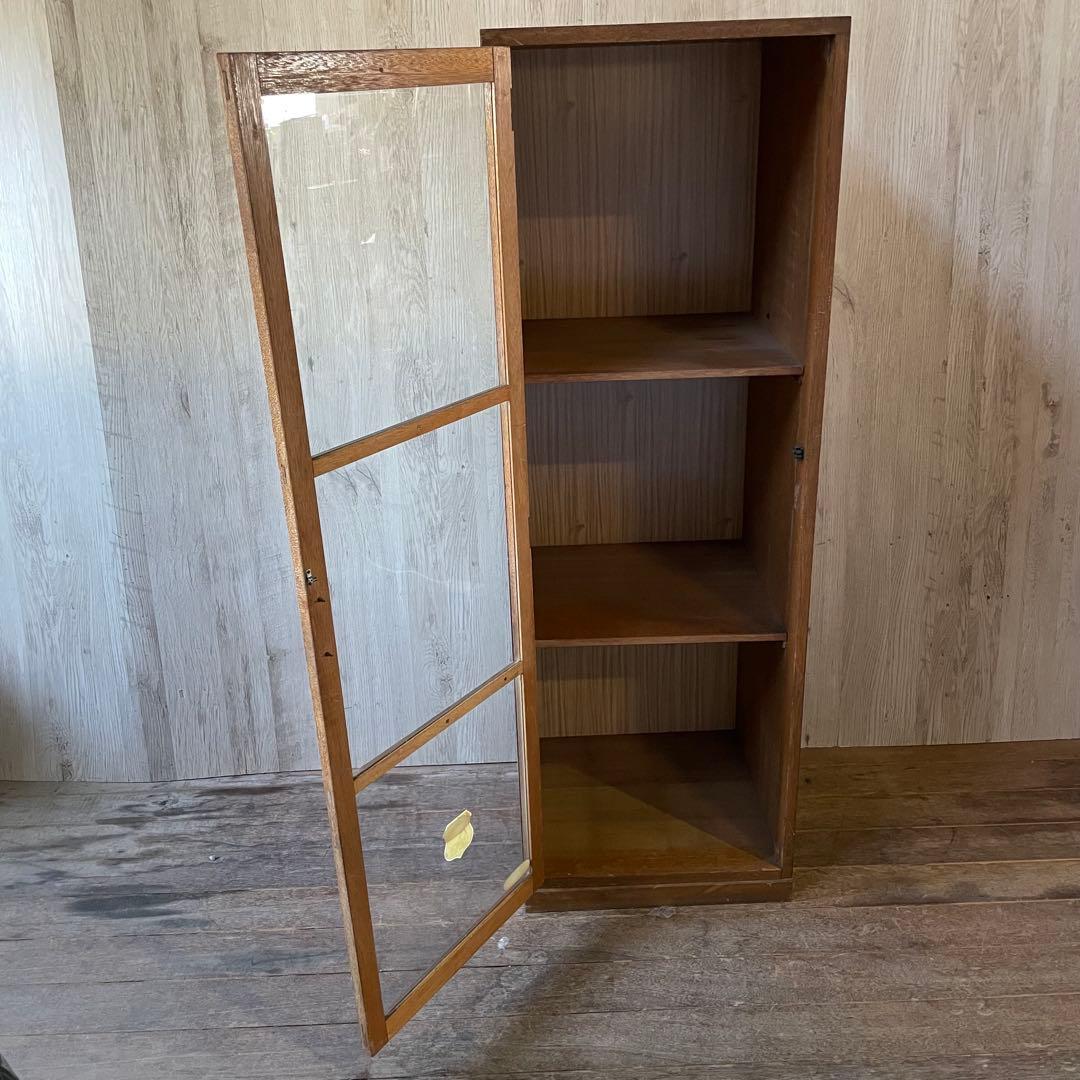 3段ガラス棚 ヴィンテージ家具 古家具 アンティーク キャビネット ガラスケース