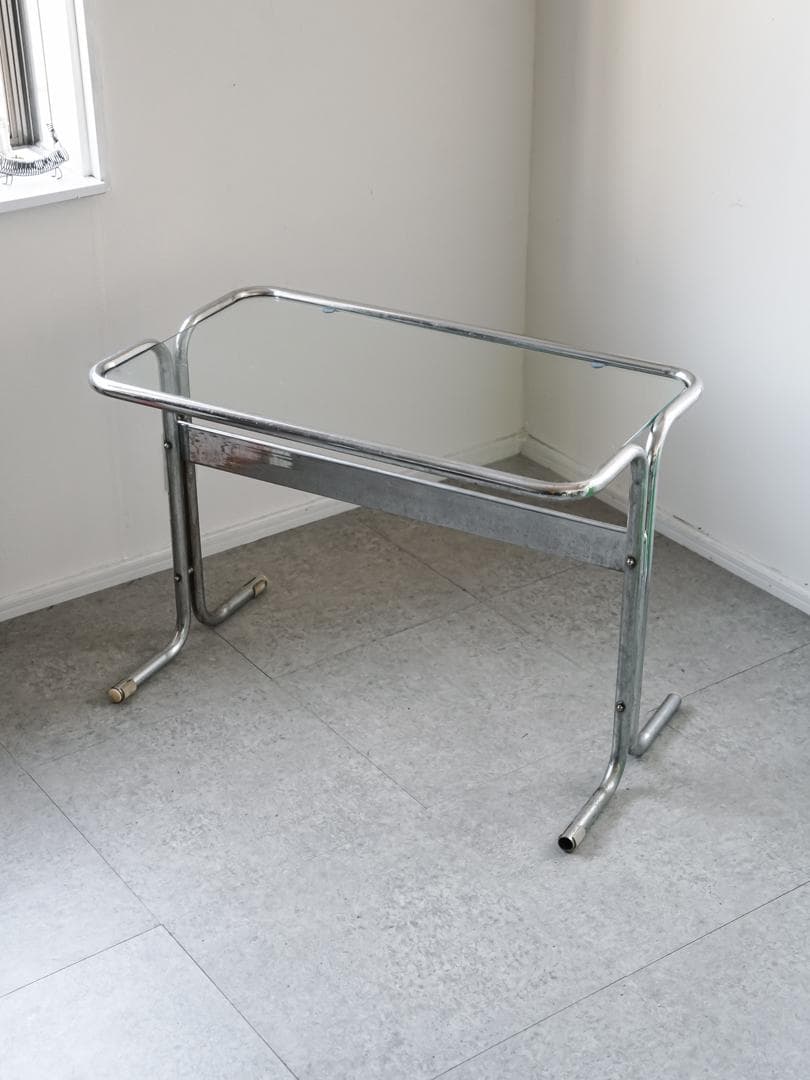 ヴィンテージ　アイアンガラステーブル 什器 ミッドセンチュリーモダン