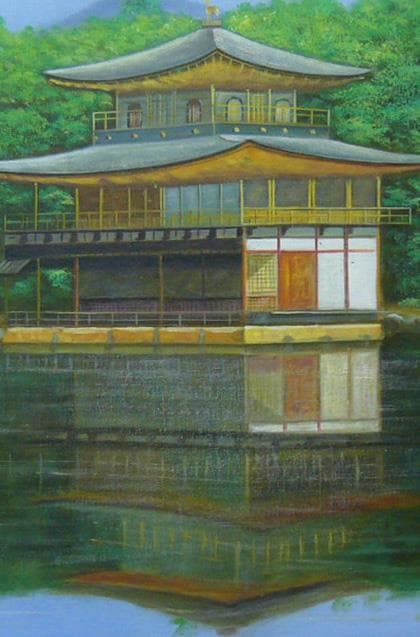 流月真一 絵画 油絵 肉筆油絵 京都の名所 金閣寺