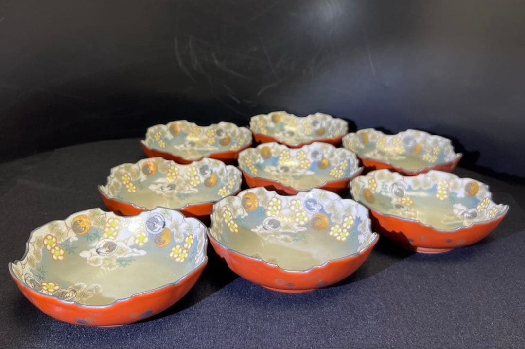 明治初期 九谷焼 朝日向付8客 幅約14.5㎝ 東Y7-1219☆1Fトヒウ - メルカリ