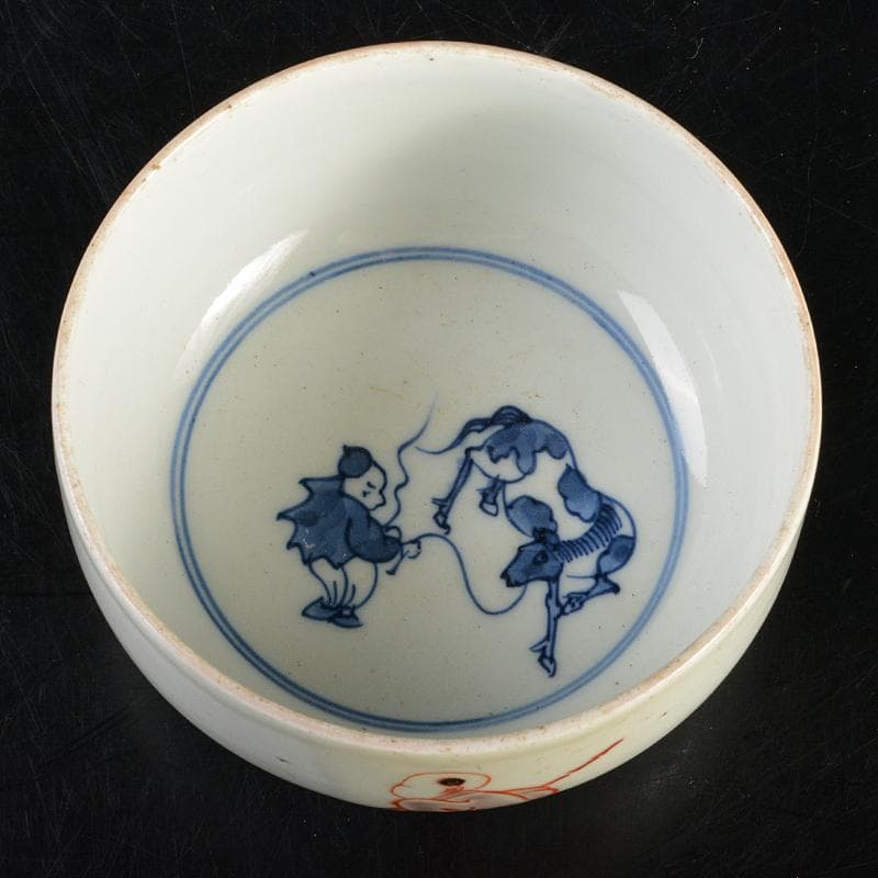 鍋島焼 古鍋島 色鍋島 唐子茶碗 識書付箱 M R6972 - メルカリ