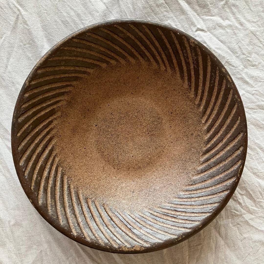 【新品未使用】小澤基晴　8寸　ブロンズ ぐるぐる　浅鉢 　2枚