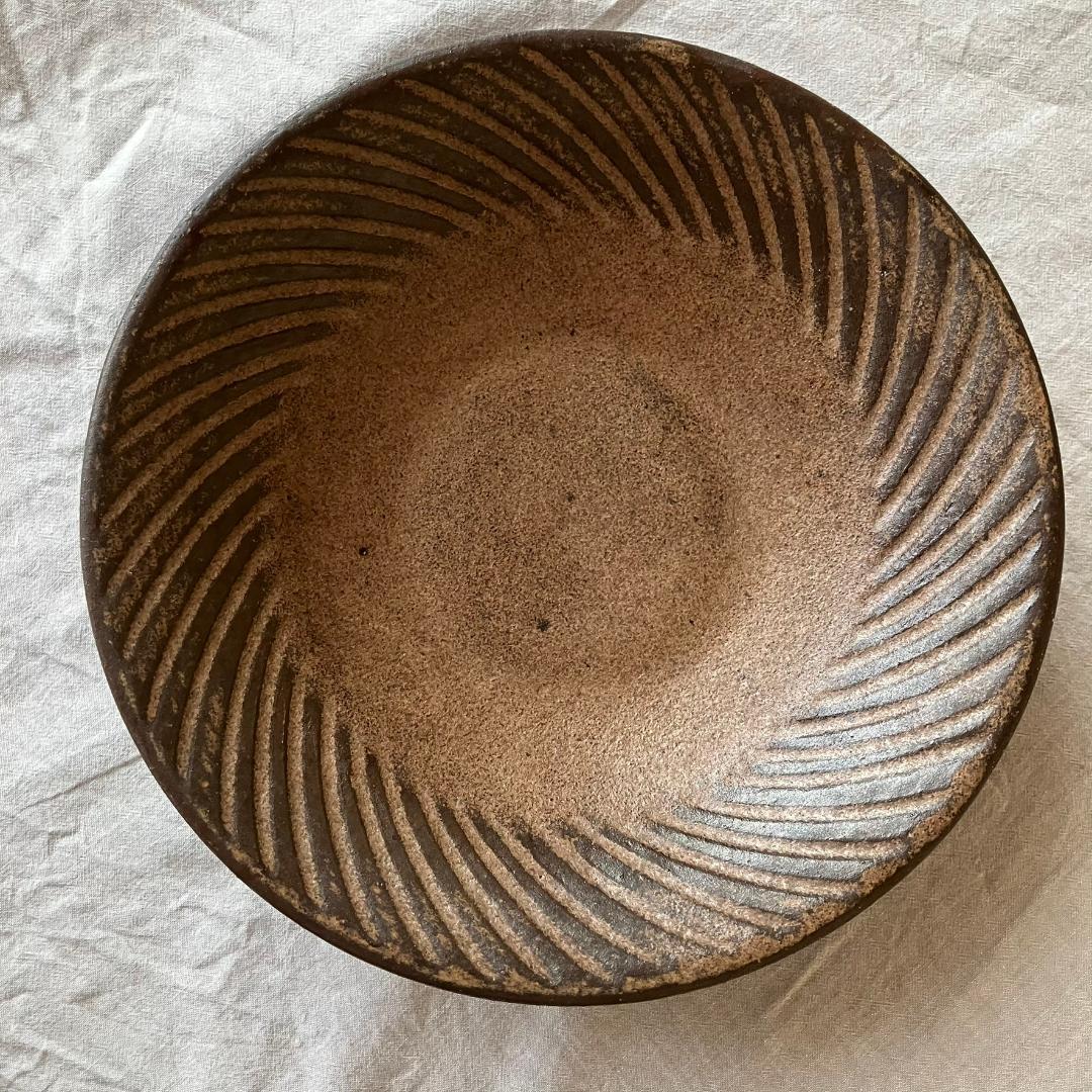 【新品未使用】小澤基晴　8寸　ブロンズ ぐるぐる　浅鉢 　2枚