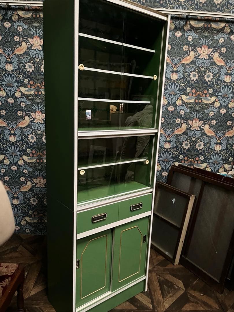 食器棚 レトロポップ 昭和レトロ インテリア 水屋 飾り棚 当時物