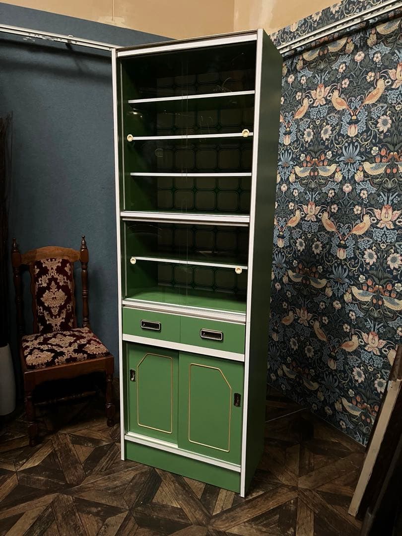 食器棚 レトロポップ 昭和レトロ インテリア 水屋 飾り棚 当時物