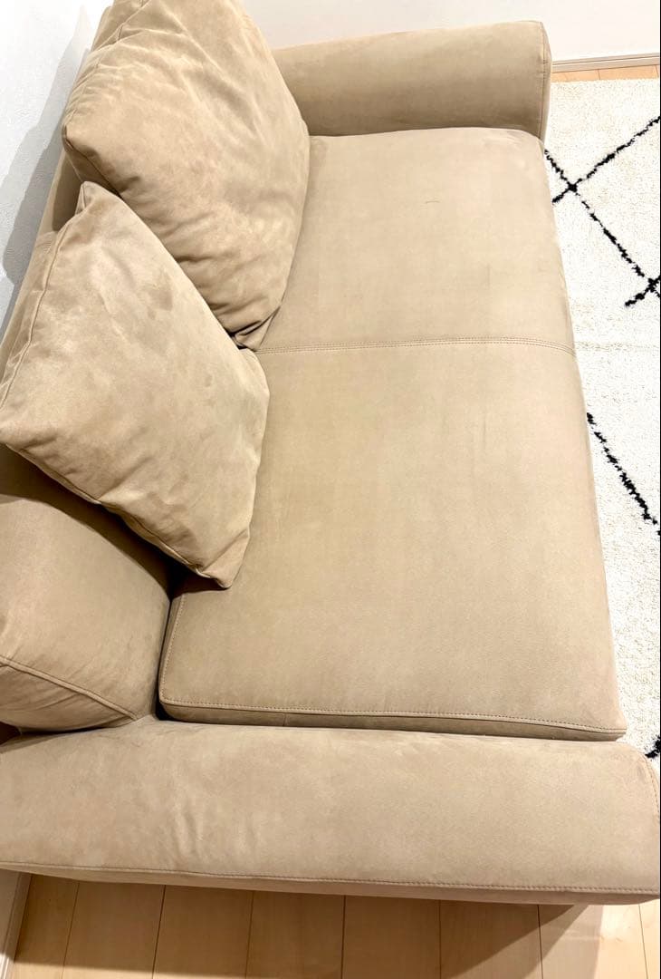 美品　unico MATT ベージュ 2.5人掛けソファ