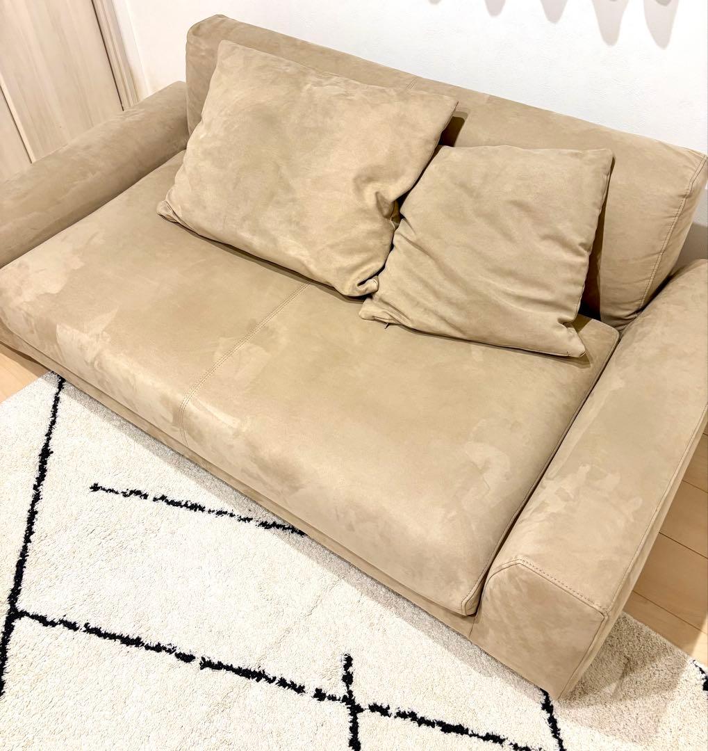 美品　unico MATT ベージュ 2.5人掛けソファ