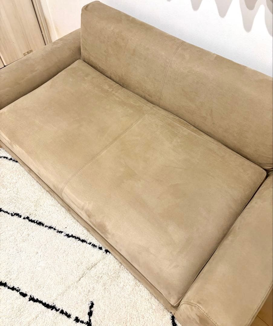 美品　unico MATT ベージュ 2.5人掛けソファ