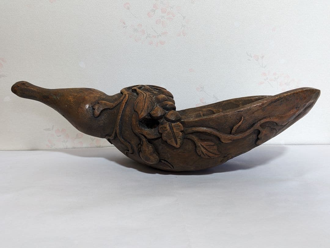 ♦中国古玩 花生 花器 竹根 竹製 清時代 茶葉用道具 古美術品 置物飾り骨董品