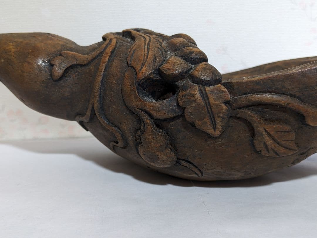 ♦中国古玩 花生 花器 竹根 竹製 清時代 茶葉用道具 古美術品 置物飾り骨董品