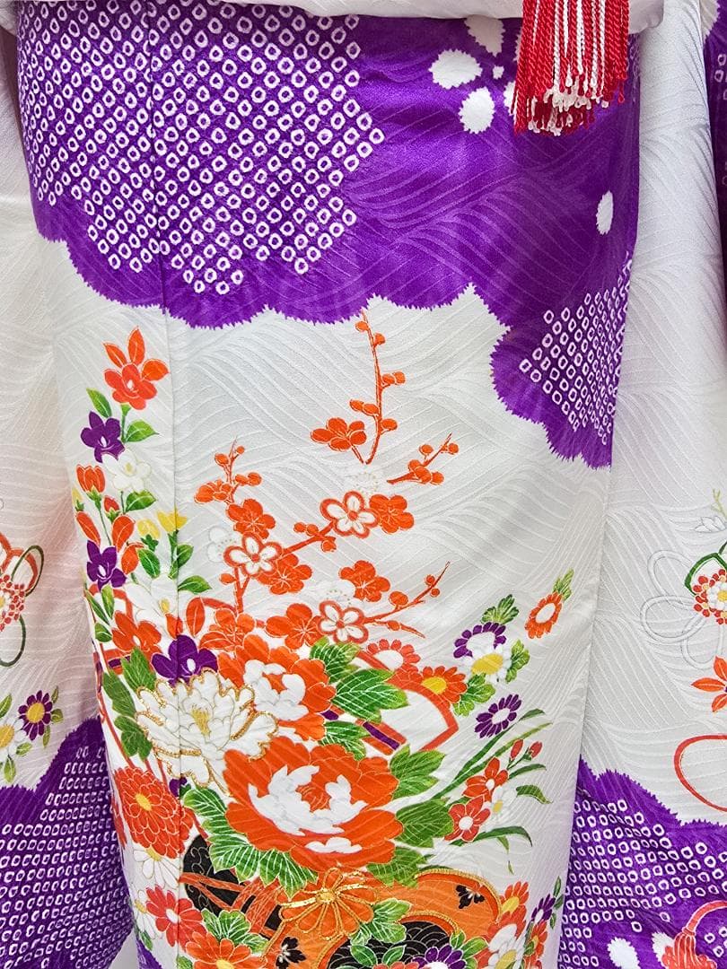 七五三　7歳　部分絞り　正絹　着物　セット　女の子 *c68