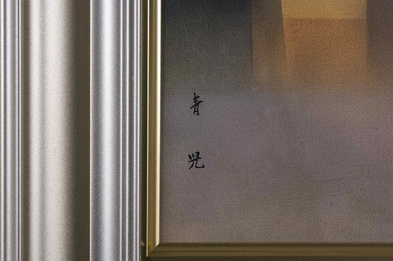 東郷青児 油彩 肉筆『ベニス』表と裏サイン 画廊シール F8号 額装 b765