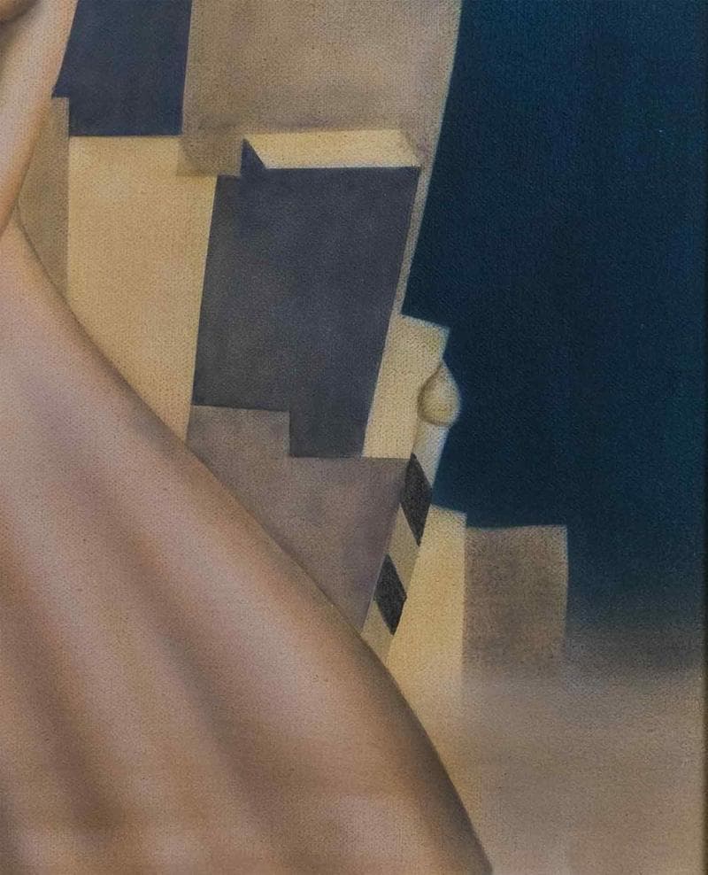 東郷青児 油彩 肉筆『ベニス』表と裏サイン 画廊シール F8号 額装 b765