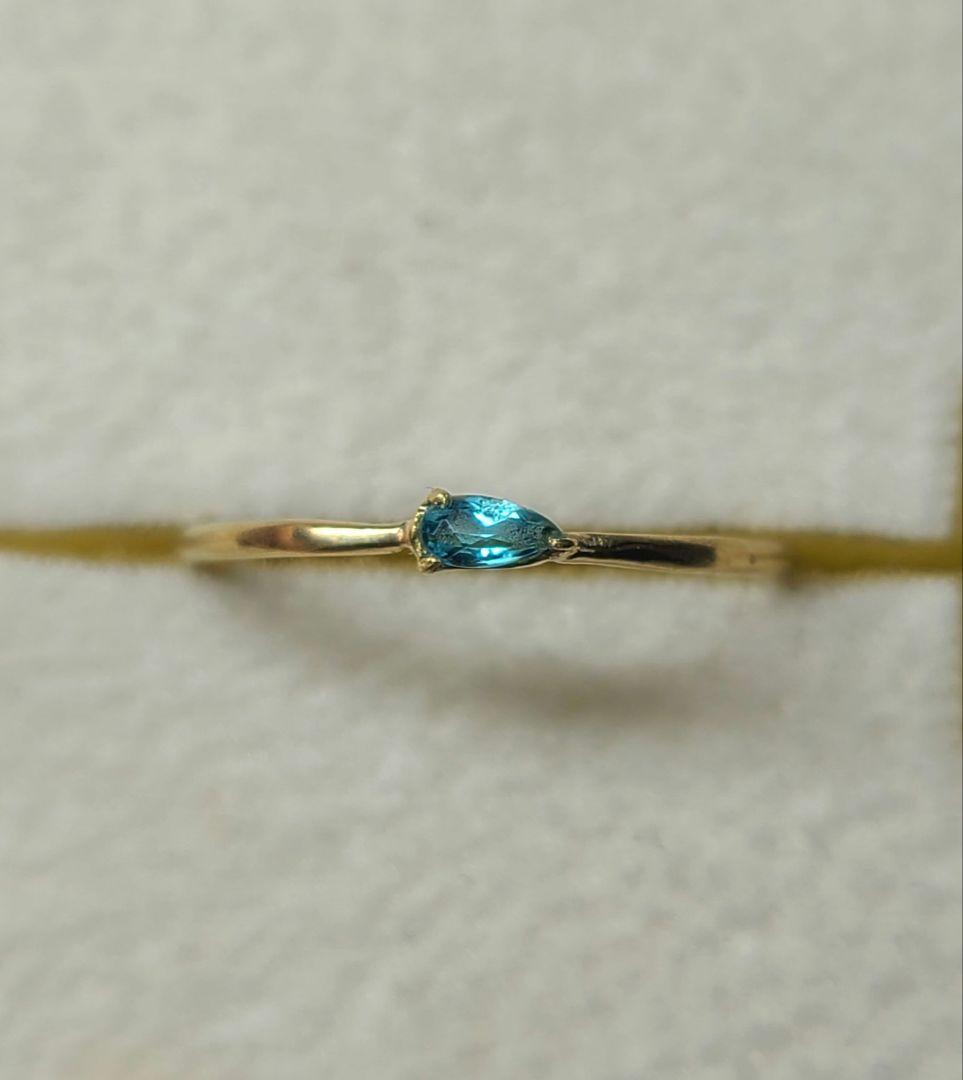 美しい沸き上がるブルーネオン★ブラジルバターリャパライバトルマリン18Kリング★