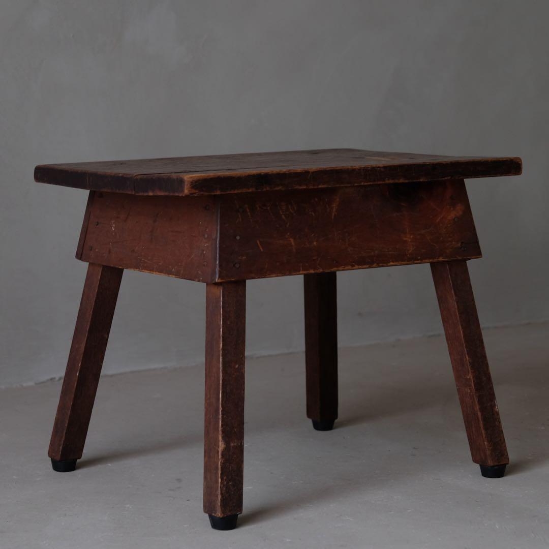 ラワン材 サイドテーブル　スツール 椅子 チェア 机 古家具 ヴィンテージ