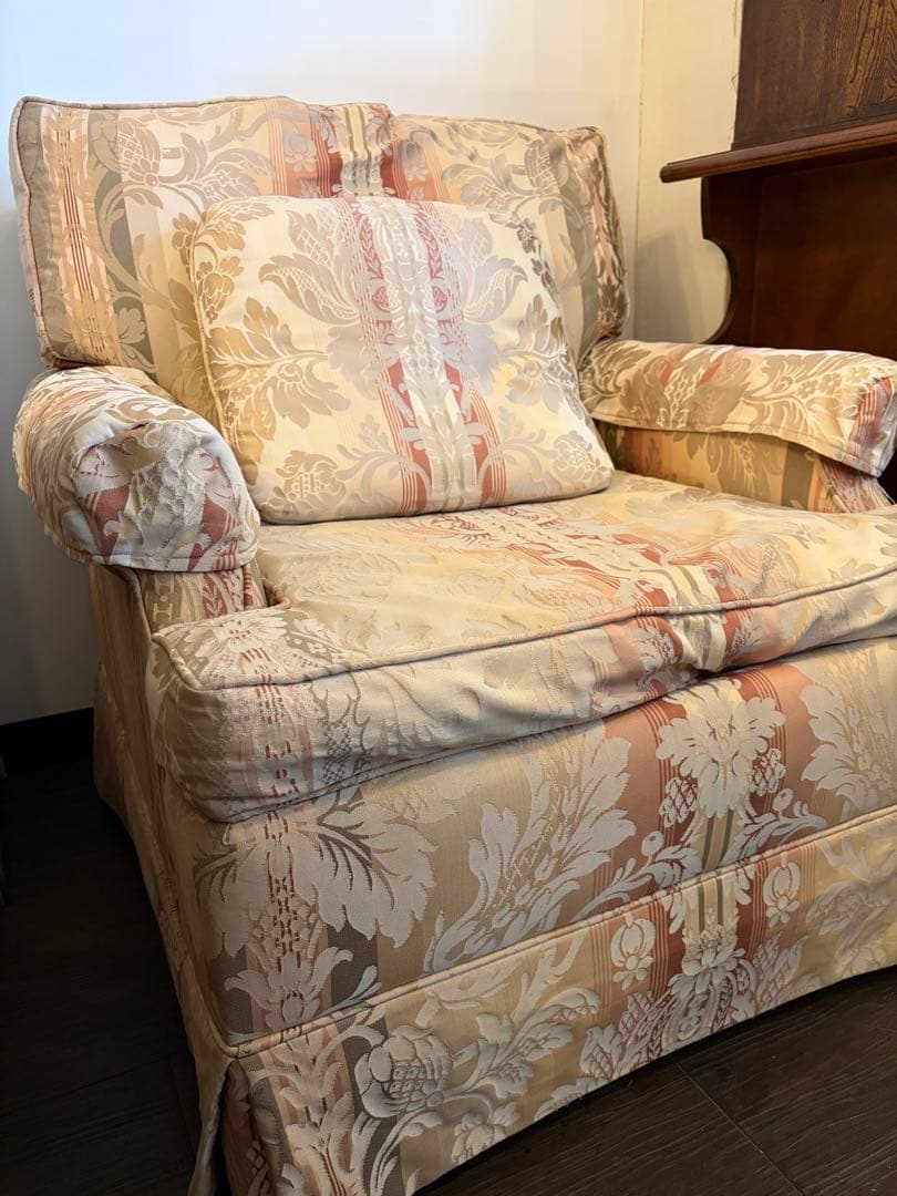 drexel heritage ドレクセルヘルテイジ 一人掛けアームチェア　布貼