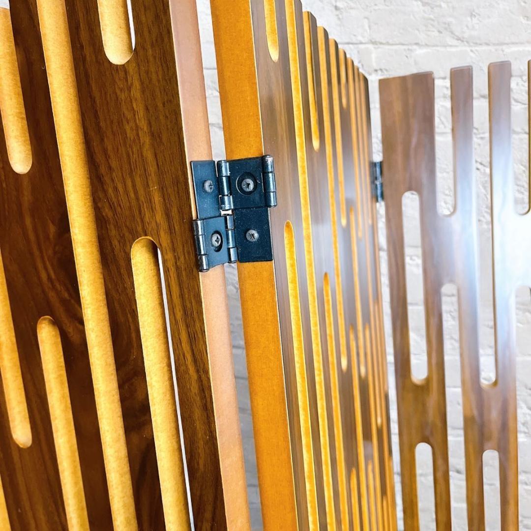 木製 3連 パーテーション 間仕切り ミッドセンチュリー 和風　モダン