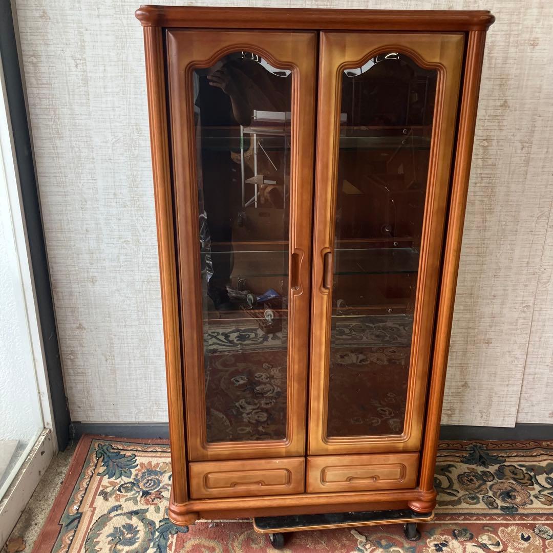 アンティーク TAKEDOMI 木製ガラスキャビネット ショーケース 飾り棚