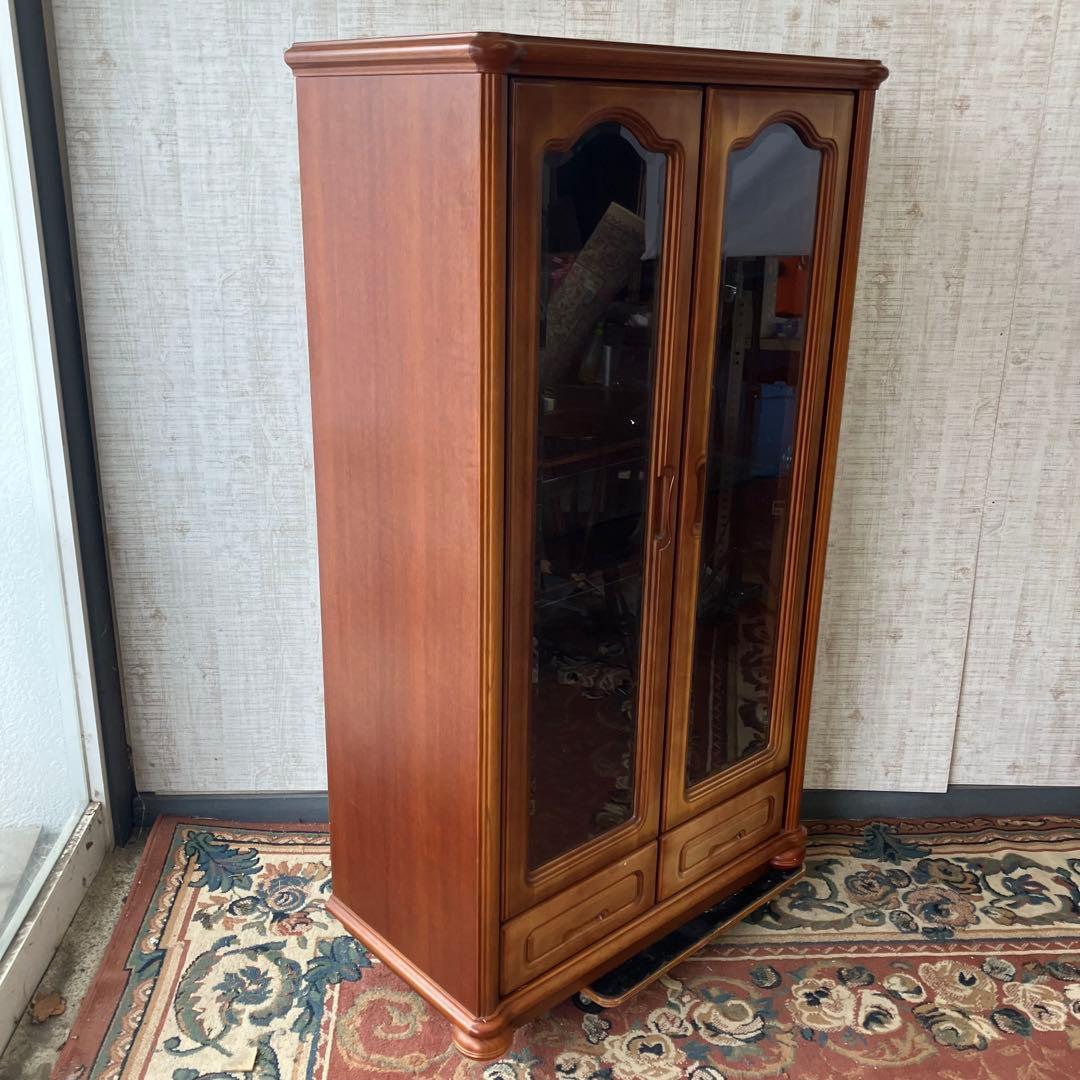 アンティーク TAKEDOMI 木製ガラスキャビネット ショーケース 飾り棚