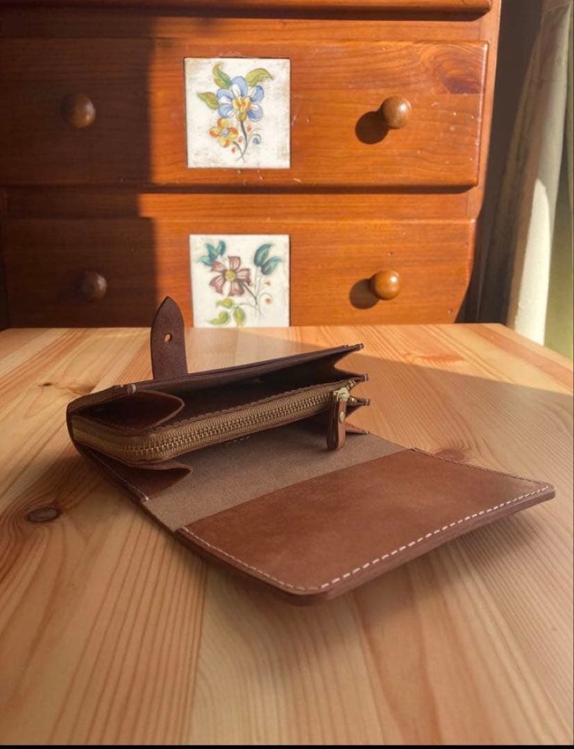 イタリアンレザーマルゴーブラウンミニバッグ レザークラフト