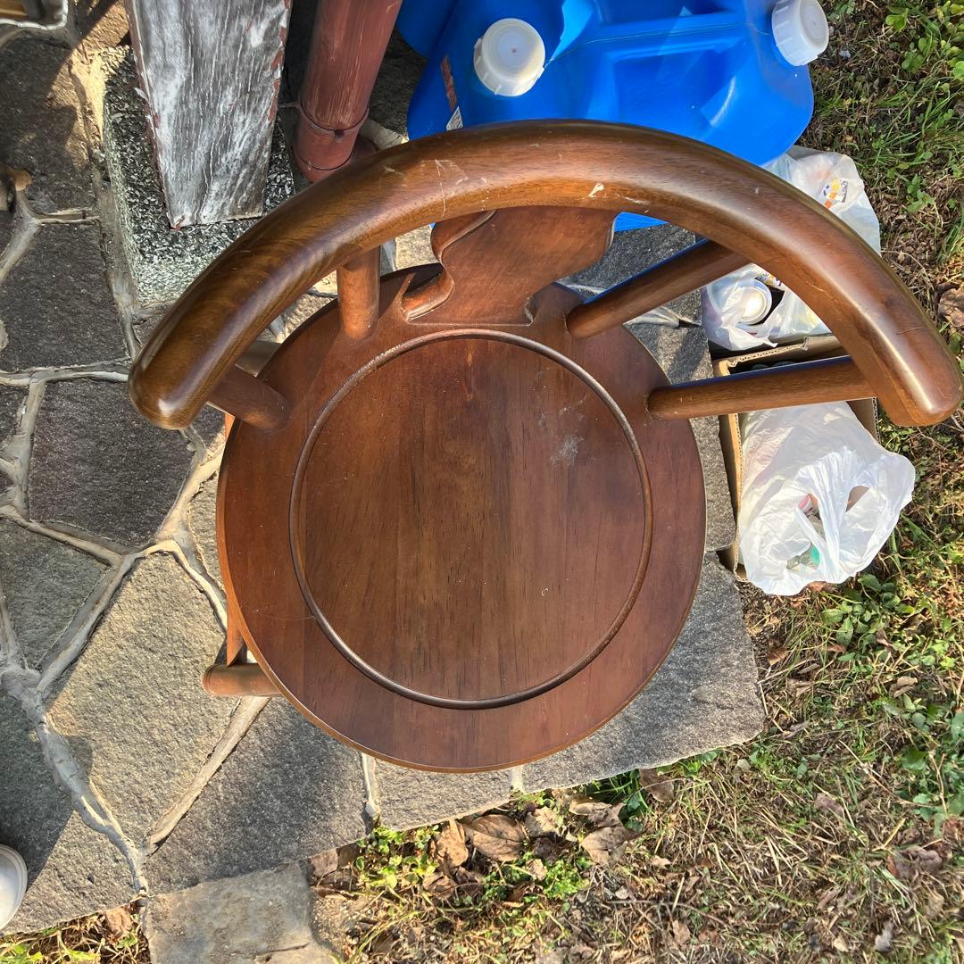 木製ブラウンチェア 背もたれ付き