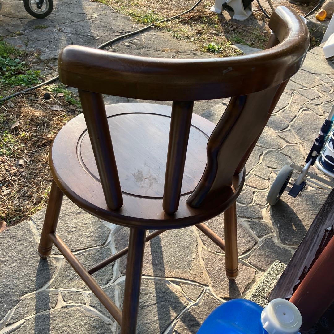 木製ブラウンチェア 背もたれ付き