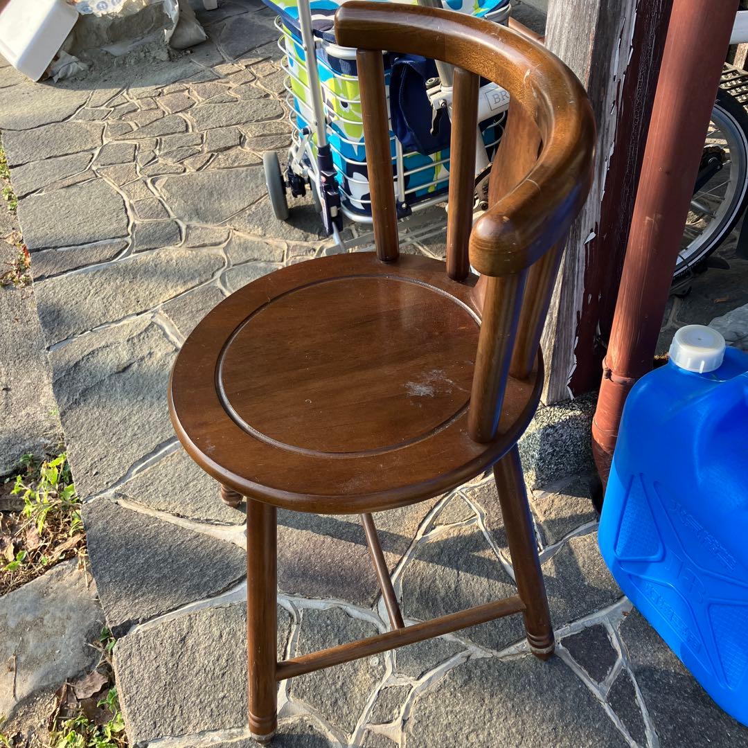 木製ブラウンチェア 背もたれ付き