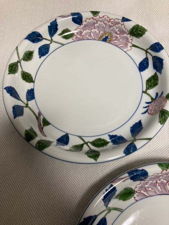 源右衞門　染付牡丹深皿5枚セット