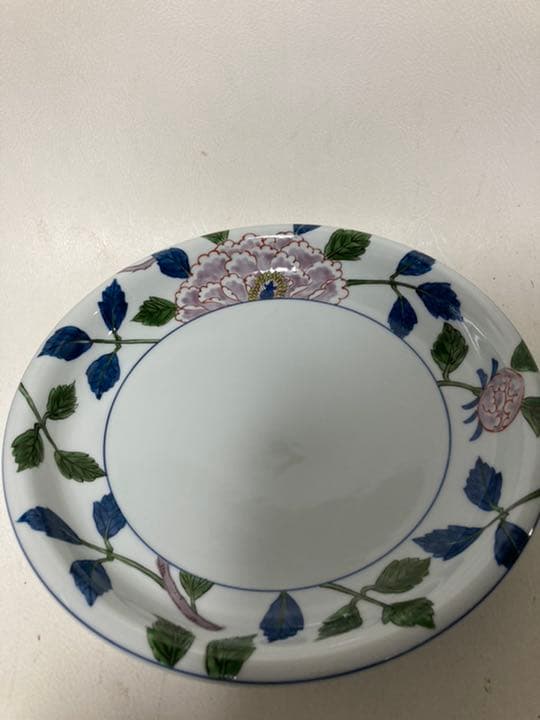 源右衞門　染付牡丹深皿5枚セット