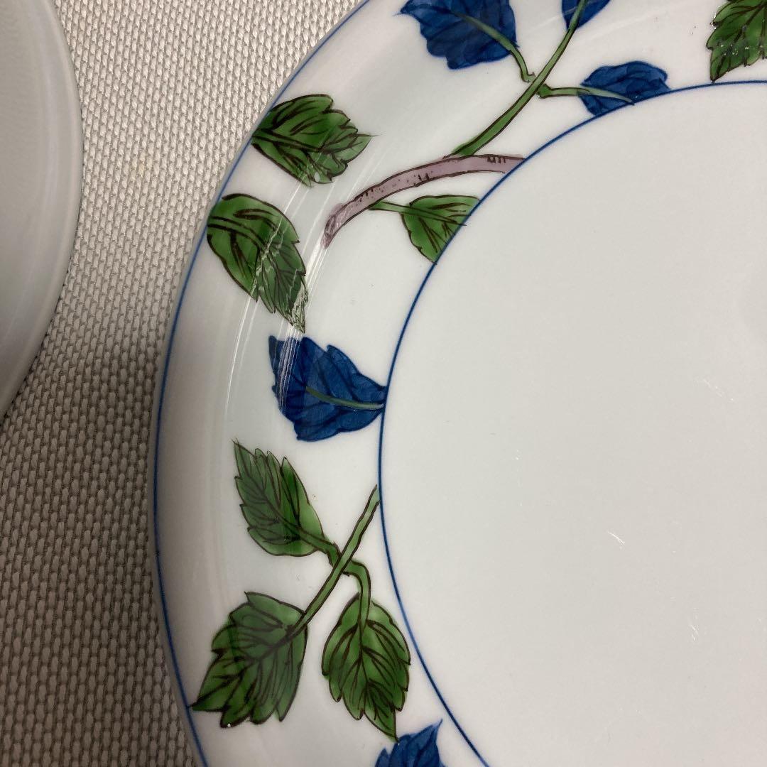 源右衞門　染付牡丹深皿5枚セット