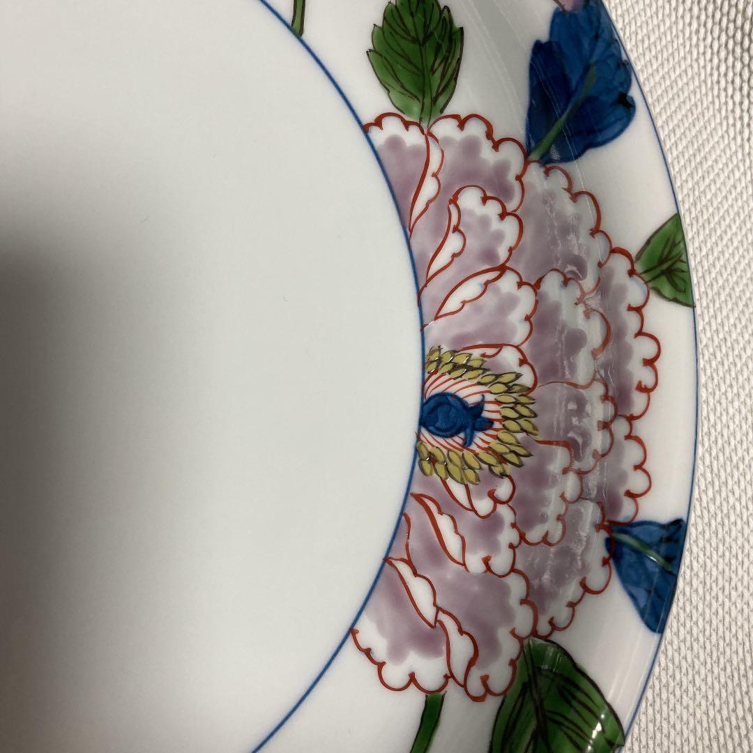 源右衞門　染付牡丹深皿5枚セット